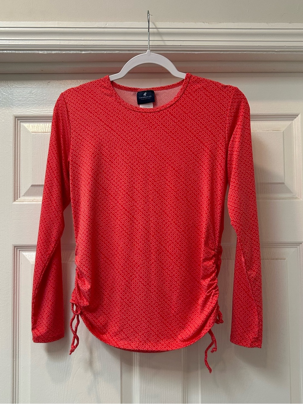 Caribbean Joe Red Long Sleeve Top Size Small